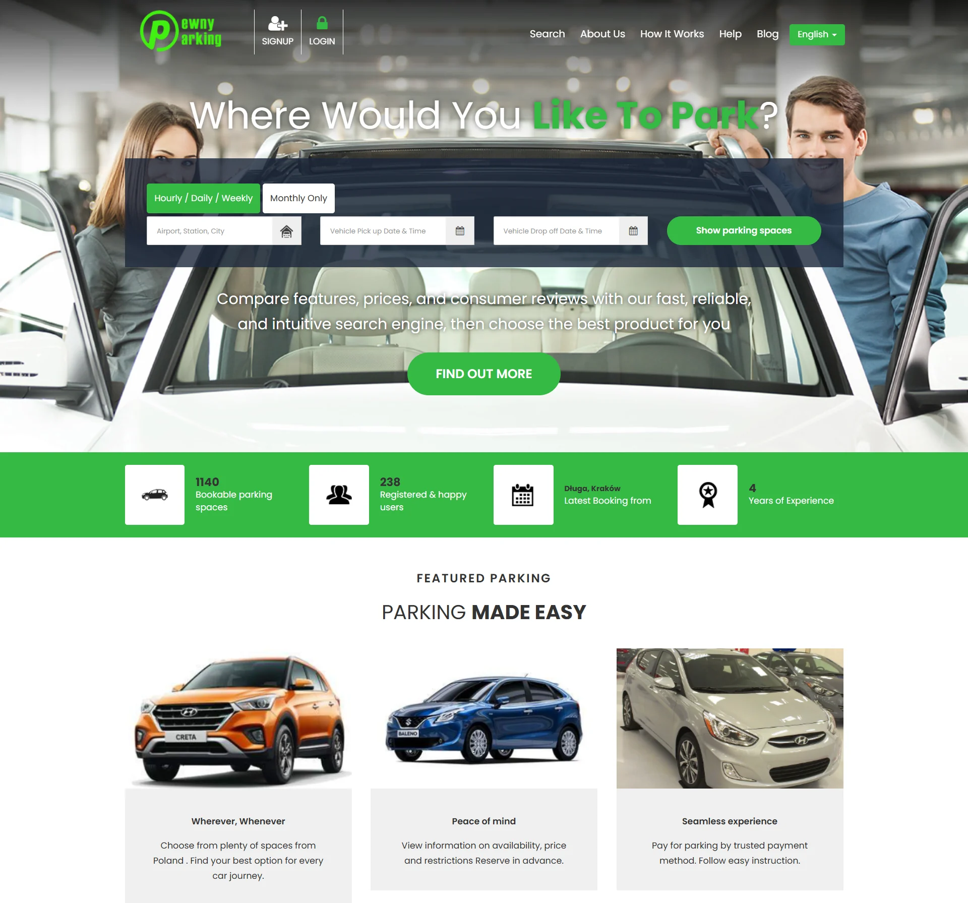Search starts with the parking need — Pewny Parking
