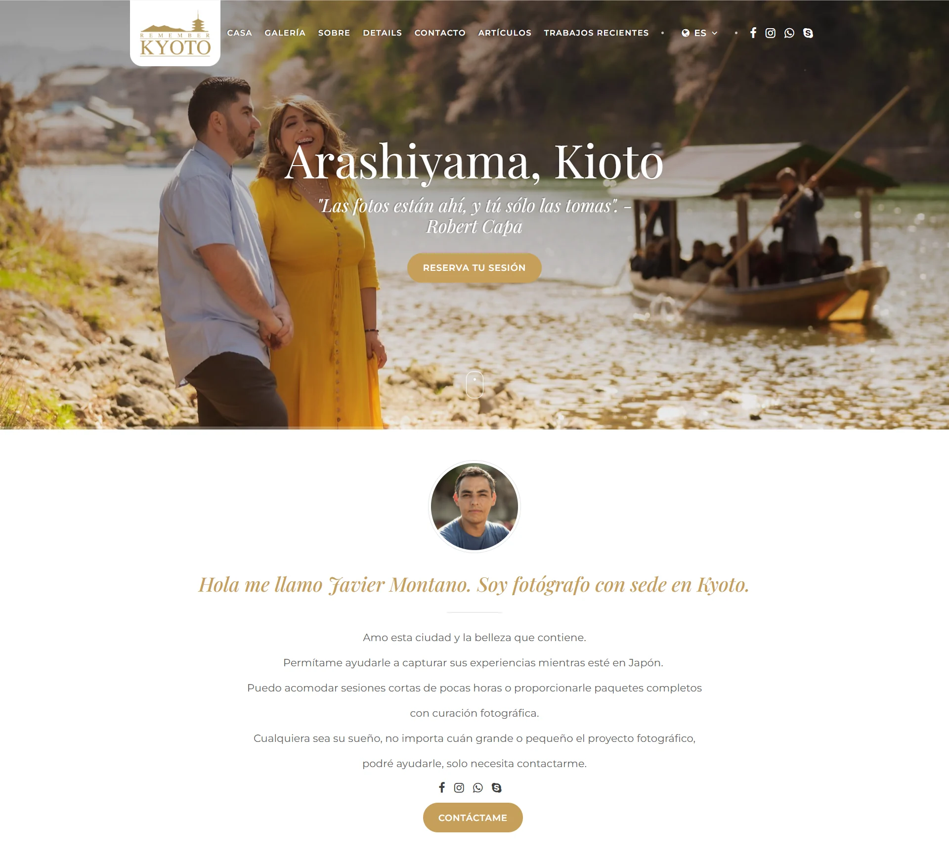 Spanish homepage — Remember Kyoto