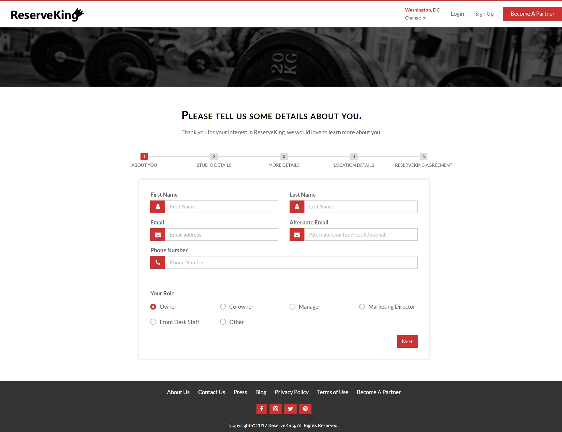 Guided provider registration — Reserve King